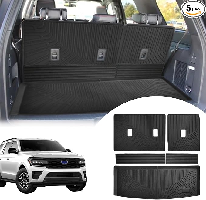 Cargo Liners Backrest Mat for Ford Expedition/Lincoln Navigator Accessories 2018-2024 with Hook&Loop Rear Trunk Mat Rear Seat Back Cover Protector All Weather Anti-Slip Split Dog Liner