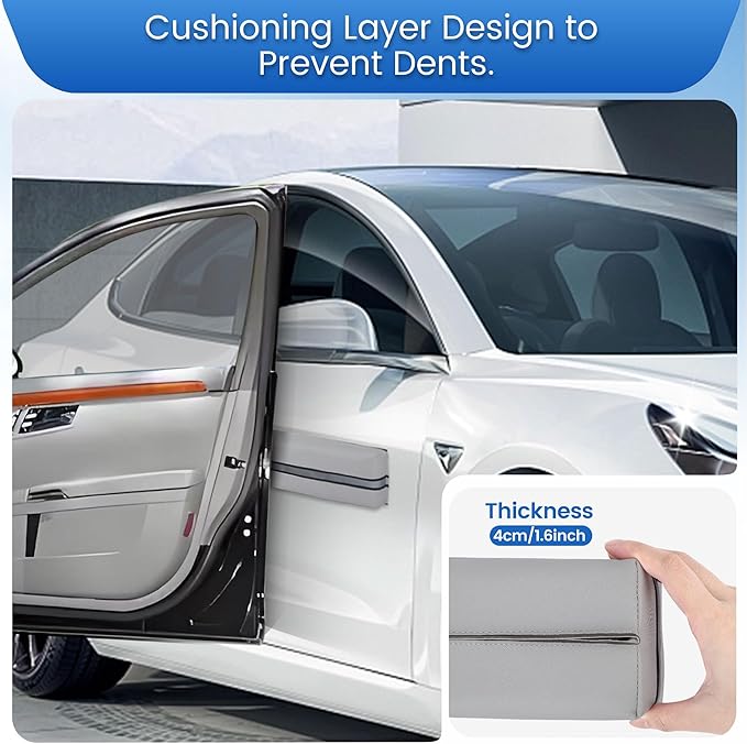 Magnetic Car Door Dent Protector Removable Car Door Guard - Prevents Dents and Scratches for Vehicles (Silver Gray)