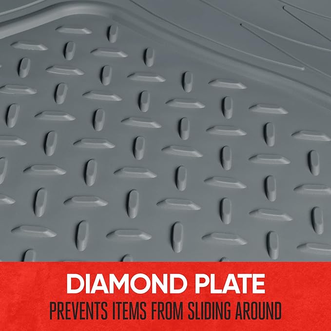 Motor Trend Heavy Duty Utility Cargo Liner Floor Mats for Car Truck SUV, Trimmable to Fit Trunk, All Weather Protection