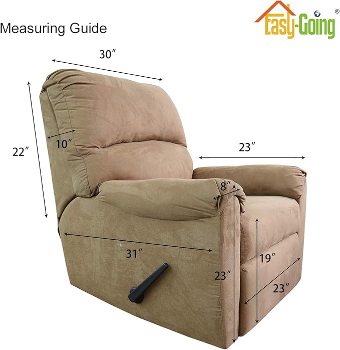 Easy-Going Recliner Stretch Sofa Slipcover Sofa Cover 4-Pieces Furniture Protector Couch Soft with Elastic Bottom Spandex Jacquard Fabric Small Checks(Recliner,Chocolate) Large