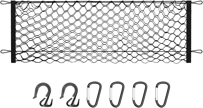 Truck Bed Cargo Net for 2019-2025 2026 GMC Sierra 1500/2020-2026 Chevy Silverado 2500 3500 Accessories Envelope Style Mesh Trunk Net Organizer and Storage Stretchable Nylon Rear Cargo Netting
