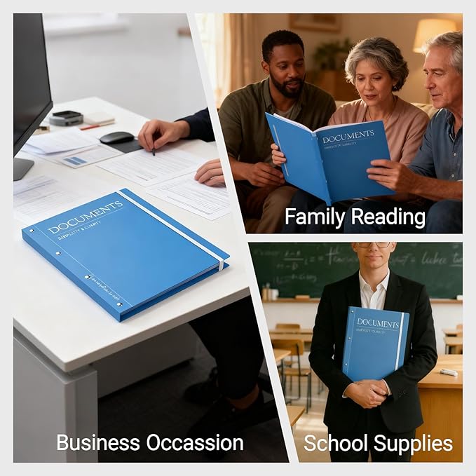 Important Document Organizer, Expanding File Folder Organizer for Papers, Passports, Birth Certificates, Portable for Home, School, Office Supplies