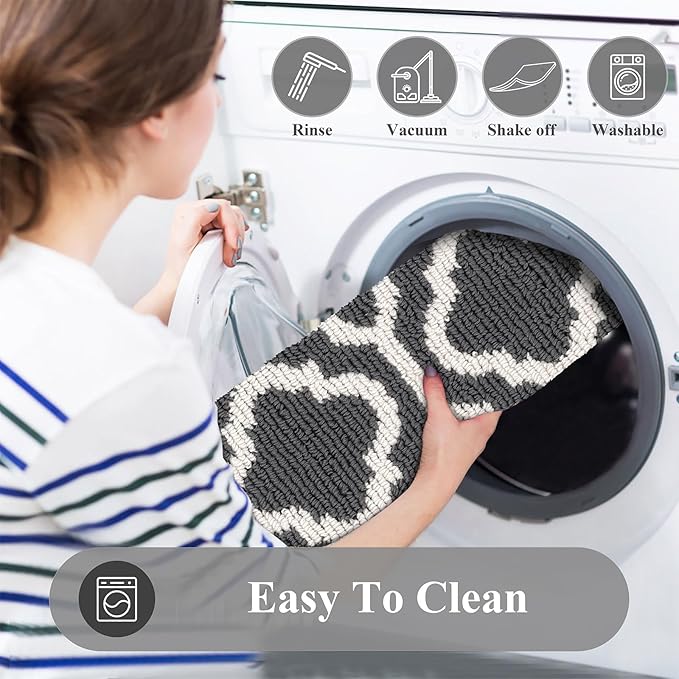 HEBE Indoor Door Mat 24''x36'' Non Slip Front Door Welcome Mats Washable Shoe Mats Dirt Trapper for Entryway Low Profile Kitchen Carpet for Entrance Hallways Entrance Mat for Dogs