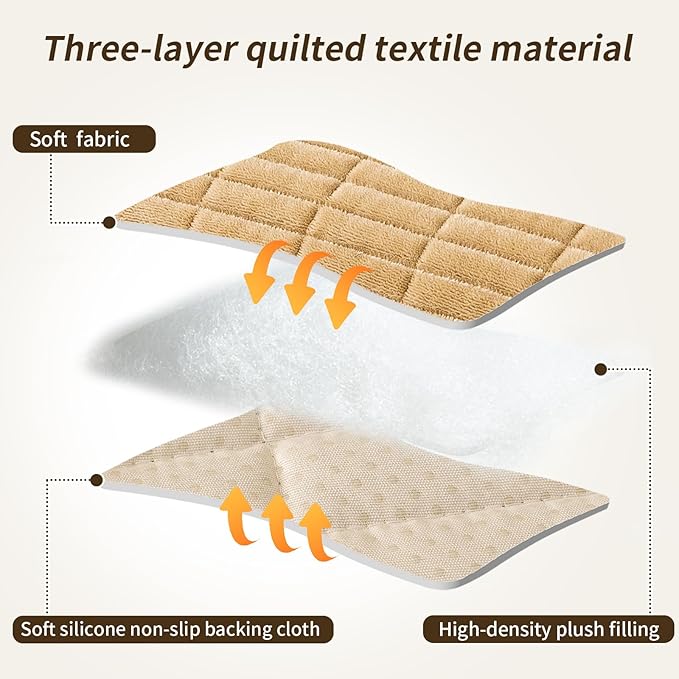 PJLZJFBY Couch Covers for Dogs, Velvet Dog Couch Cover, Pet Couchs Covers for 3-4 Seater, Couchs Protector for Dogs, Sofa Cover for Pets Washable(1PC, Light Brown, 27.5"×94.5", 3-4 Seater)