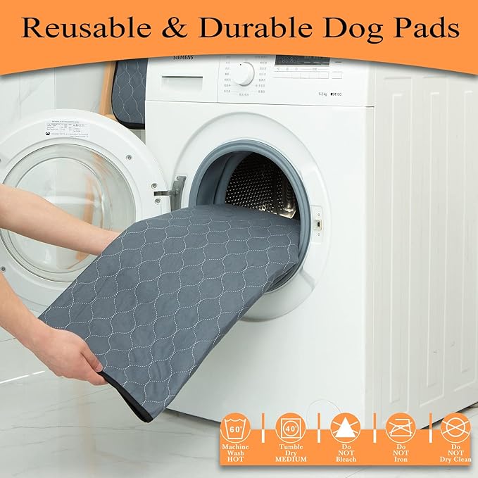 Washable Pee Pads for Dogs 82" x 102", 1 Pack, Reusable Puppy Pads, Dog Training Pads with Quick Dry, Large Anti-Slip Whelping Pad for Pet, Playpen, Incontinence, Housebreaking