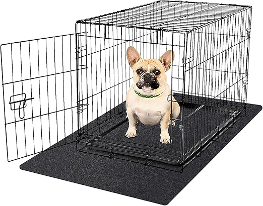 NYFITY Dog Playpen Mat Pads, Puppy Pads for Dogs Training, Whelping, Housebreaking, Incontinence, Kennel, Reusable, Absorbent, Waterproof, Non-Slip, Washable, 34" x 52", Black