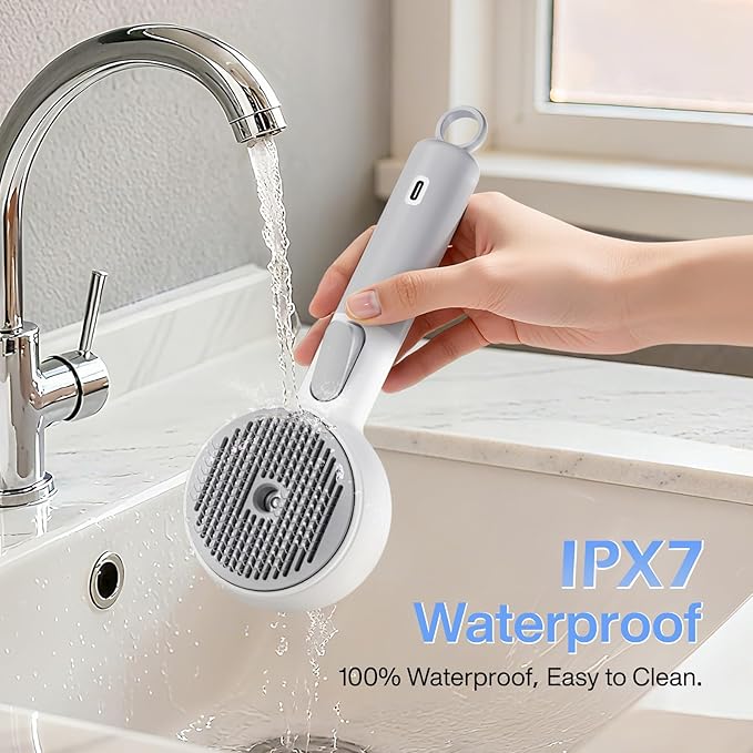 Pet Steam Brush, 3-in-1 Spray Grooming Brush USB Rechargeable, IPX7 Waterproof Deshedding Comb with Self-Cleaning & 2 Speeds for Cats and Dogs with Long Short Hair Cat Brush