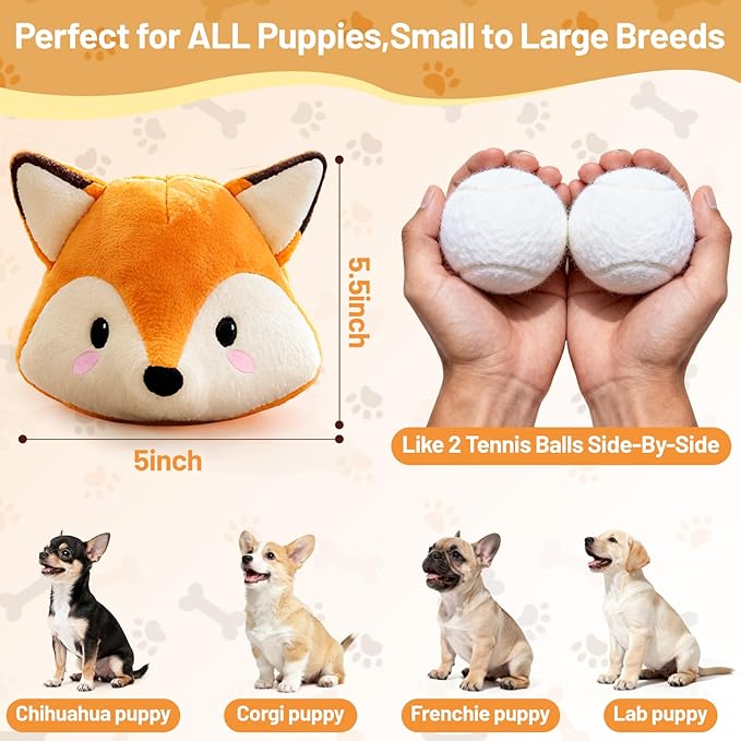 VYsTN Automatic Puppy Toy for Anxiety & Boredom Relief - Self-Moving, Bouncing & Vibrating with Sound for Mental Stimulation | Rechargeable, Chew-Resistant for All Breed Sizes