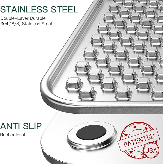 2Pack Dual Wall Stainless Steel Large Lick Mat for Dogs & Cats, Chew-Proof Slow Feeder, Anxiety Reducer, Whisker-Friendly for Cats, Non-Slip Heavy Duty Base, Raw Feeding Pad, Dishwasher Safe
