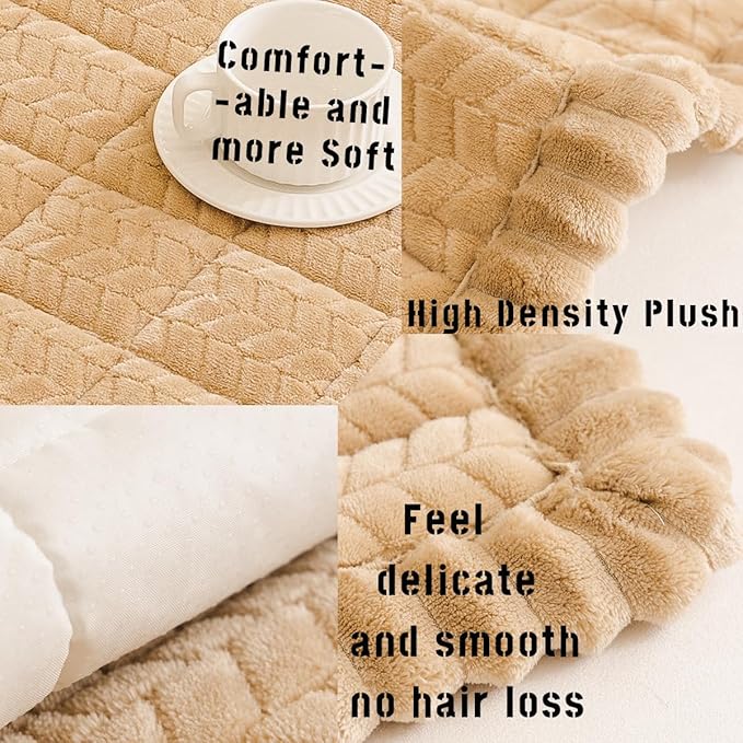 Mitid Sofa Cover Fuzzy Couch Cover for Pet, Couch Covers for Dogs Washable Non-Slip Sofa Slipcover Cushion Protector Pets Friendly Mat Bed