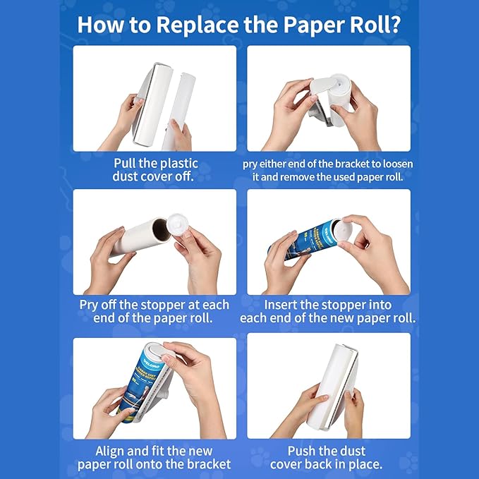 DELOMO Large Lint Roller Refills (6 Pack, 540 Sheets) – Compatible Only with DELOMO 9.45 in Floor Lint Roller – Extra Sticky Floor Lint Roller Refill for Carpets, Cars, Clothing & Pet Hair