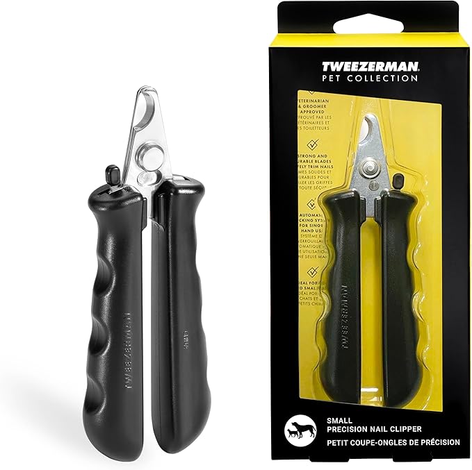 Tweezerman Small Nail Clippers for Dogs & Cats, Manual Professional Dog & Cat Nail Trimmer with Ergonomic Handle