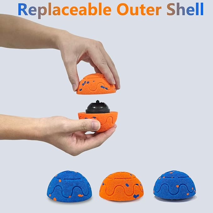 Huimpet Interactive Dog Ball, Automatic Moving, Bouncing Chew Toys, Wicked Balls with 3 Modes, E-TPU Vibrating Dog Ball for Medium and Large Dogs, IP54 Waterproof, Birthday Gifts for Dogs(Orange)