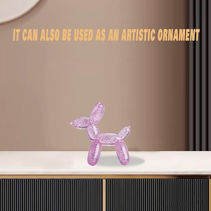 Durable Dog Chew Toy – Balloon Dog Shape, 4.72” for Small & Medium Dogs, Tough Plastic, Interactive Chew Toy for Boredom & Dental Health（Pink）