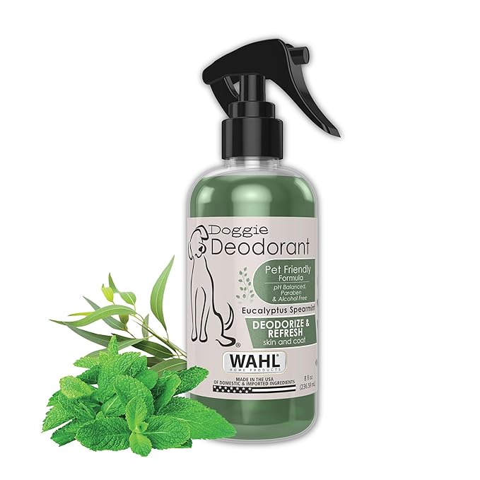 Wahl USA Deodorizing & Refreshing Pet Deodorant for Dogs - Eucalyptus & Spearmint Scent to Refresh the Skin and Coat - Model 820011A
