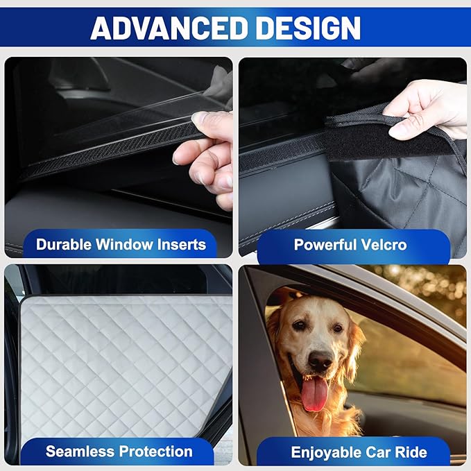 Dog Car Door Protector, 2 Pack Heavy Duty 5-Layer Car Door Protectors from Dog Scratching,Waterproof Door Protectors for Vehicles,Universal Fit for Cars, Trucks, SUVs (Storm Gray)