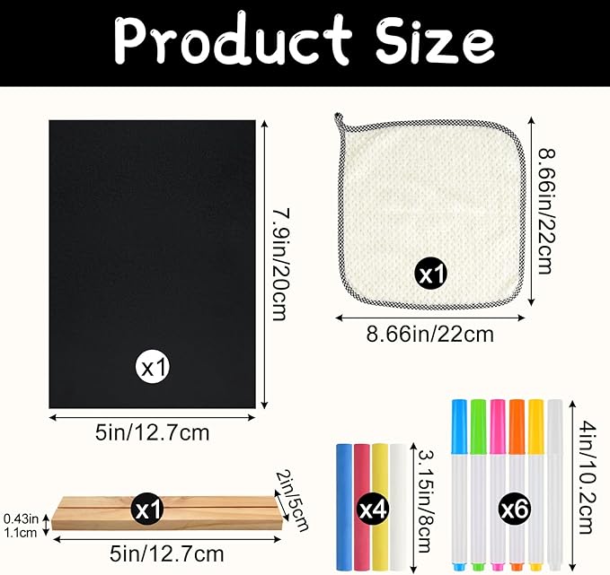 NEBURORA 1 Pack 5 x 7.9 Inches Tabletop Small Chalkboard Sign with Wood Base Reusable Double-Sided Message Boards Menu Chalkboard Stand for Kitchen Wedding Coffee Shop bar Restaurant