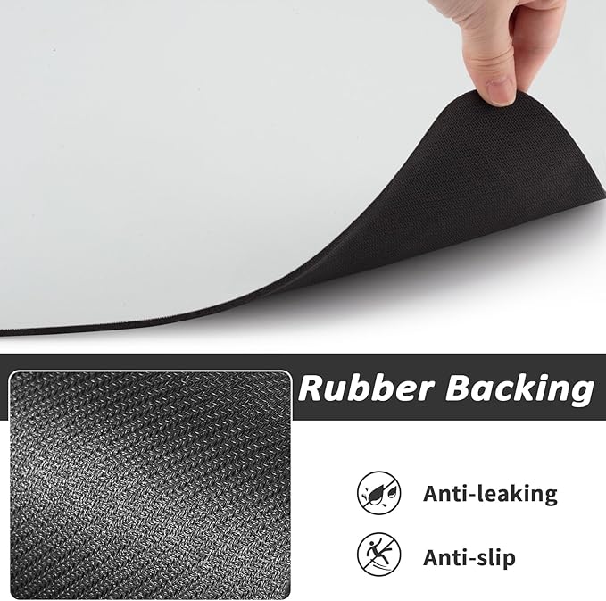 Dog Food Mat - Absorbent Cat Mat for Food and Water, No Stains Pet Feeding Bowl Mat, Easy to Clean Pet Placemats, Quick Dry Dog Water Dispenser Mat for Messy Drinkers | Light Grey 12"x 19"