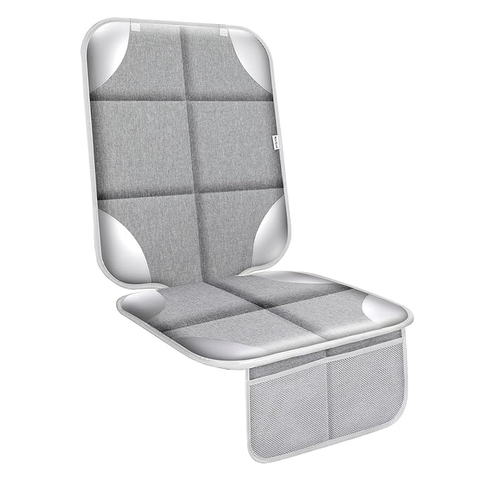 Meolsaek Car Seat Protector for Child Car Seat, Durable 600D Fabric Waterproof Car Seat Cover with Thick Pad Non-Slip Backing (No Imprints)