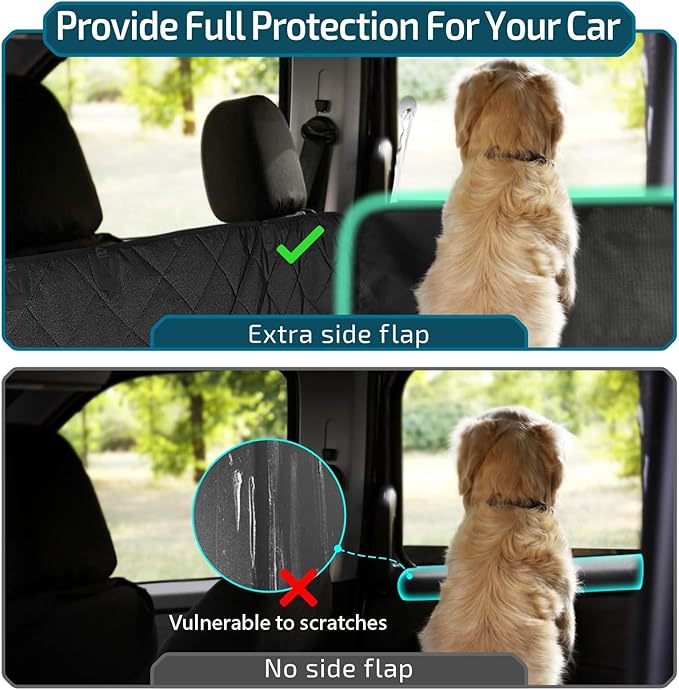 Veckle SUV Cargo Liner for Dogs with Side Flaps, Large (54" x 93") Water Resistant Trunk Cover, Non-Slip Pet Area Protector with Bumper Flap, Universal Fit for SUVs Sedans Vans, Black