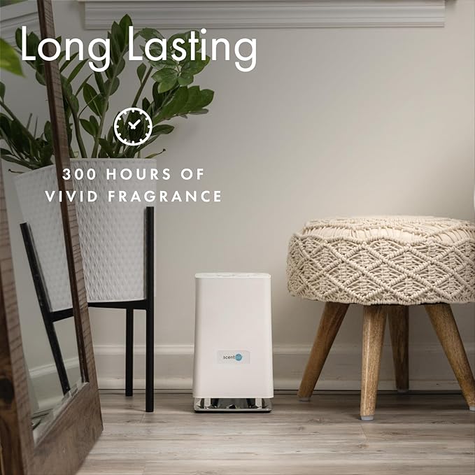 ScentAir Whisper Home | Diffuser Machine, Scents up to 800 Sq. Ft Room, Compatible with Alexa & Google, WiFi & Bluetooth Enabled, Cartridge Sold Separately, White