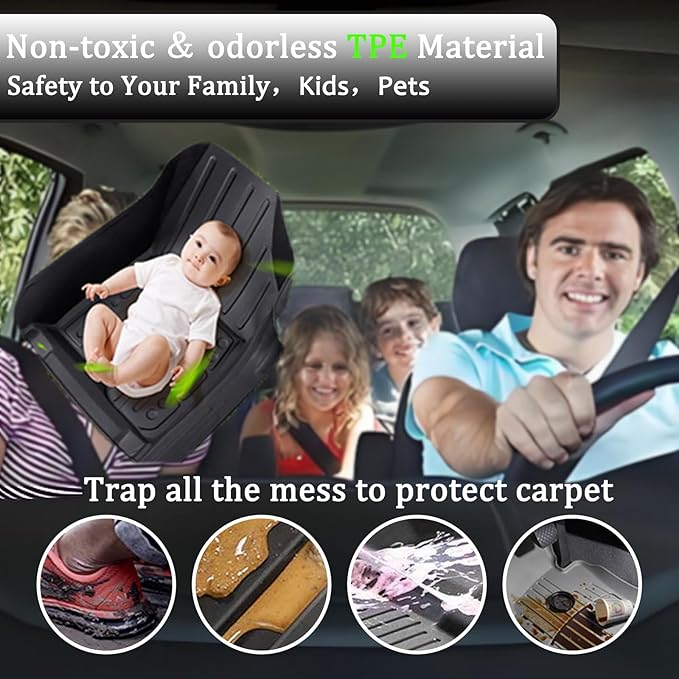 CRV Floor Mats Compatible with 2017-2022 Honda CR-V，All Weather Protection Waterproof Durable Anti-Slip Odorless Custom-fit TPE Floor Liner Front and Rear 2 Rows Set
