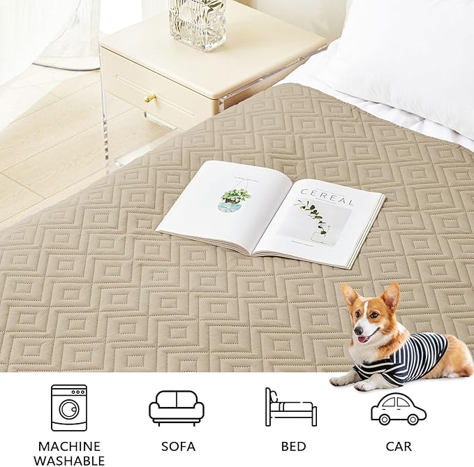 hyha Waterproof Dog Blanket, Soft Dog Bed Cover Pet Blankets, Waterproof Sofa Couch Cover for Dogs Washable, Reversible Pet Couch Covers for Sofa Furniture (40x80 Inch, Taupe/Taupe)