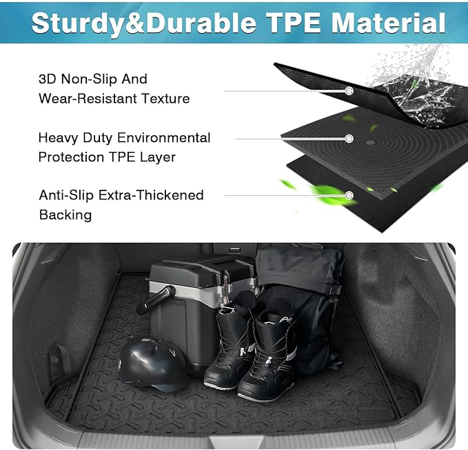 Mixsuper Cargo Liner for Volkswagen ID.4 2021-2025 2026, Cargo Mat for VW ID4 Accessories, All Weather Trunk Liner Rear Trunk Mat Black