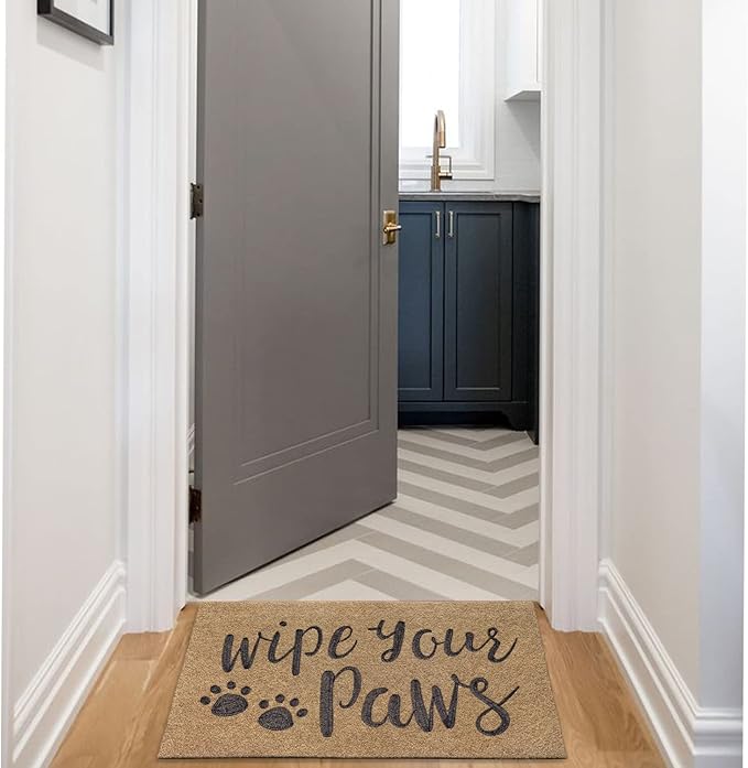 AAZZKANG Dog Door Mats for Home Entrance Outdoor Indoor Wipe Your Paws Mat Large 36"x24" Easy to Clean Front Door Mat with Non Slip Rubber Backing Brown