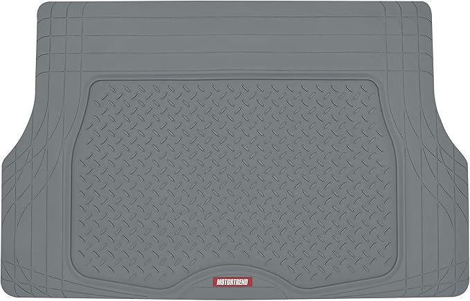 Motor Trend Heavy Duty Utility Cargo Liner Floor Mats for Car Truck SUV, Trimmable to Fit Trunk, All Weather Protection