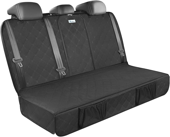 ALLANSING Upgraded 900D Heavy Duty Dog Back Bench Seat Cover, Car Seat Protector, 3 Seatbelts & Armrest Compatible, Waterproof Nonslip Pet Backseat Cover for Dogs & Kids, Fits Most Cars, SUVs, Trucks