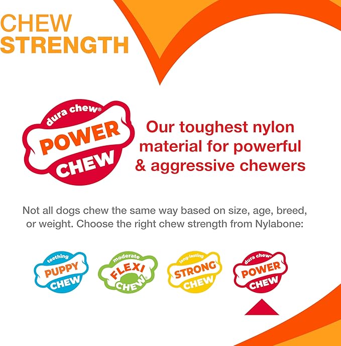 Nylabone Textured Ring Power Chew Toy for Large Dogs, Tough Dog Toys Durable Design, Dog Toys for Extreme Chewers, Flavor Medley, X-Large - 50+ lbs (1 Count)