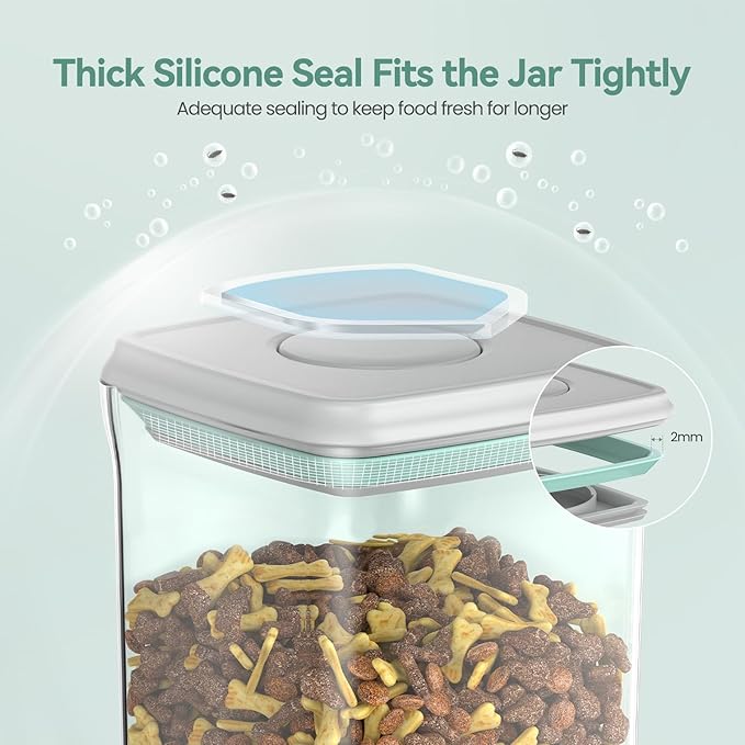 Dog-Cat POP Treat-Airtight jar-Container - 1.3 Qt/1.2 L | Ideal For Up To 1.3 Lb Of Treats | Stackable One-Touch Opening | BPA-Free