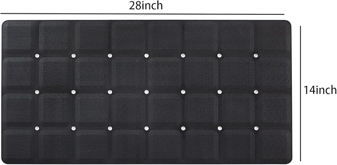 Foldable Non Slip Silicon Bath Mat Bathtub mat Shower mats no Suction Cups for Textured Tub and Reglazed Tub(Foldable - Black, 28-inch x 14-inch)
