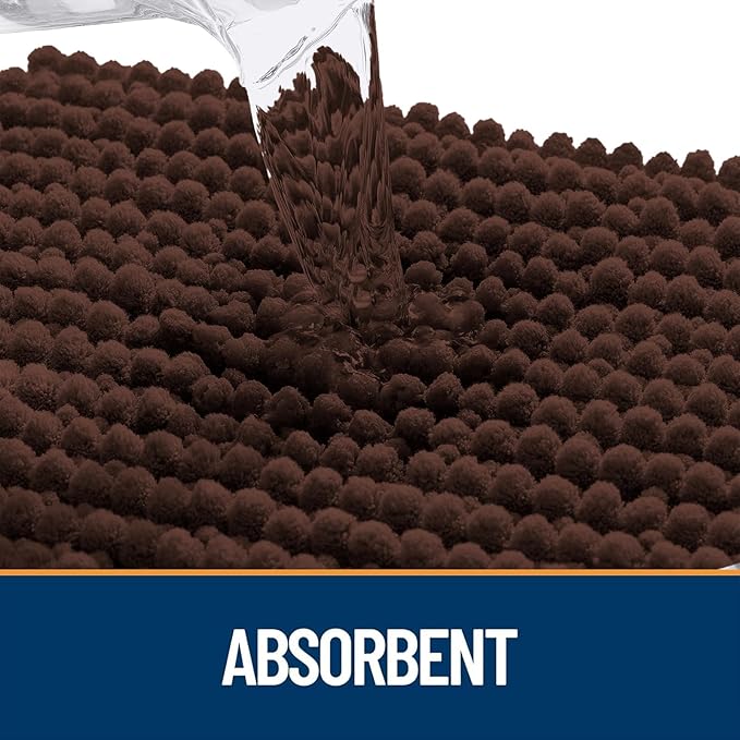 OLANLY Dog Door Mat for Muddy Paws 70x46, Ultra Absorbent Chenille Mud Doormat, Non-Slip Washable and Dirt Trapping Doormat for Indoor Entryway, Quick-Dry Indoor Pet Bed Mats for Dogs, Brown