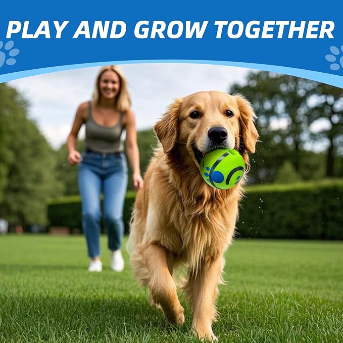SHAKE AND LAUGH Dog Toys Ball, Interactive Dog Ball, Shaking with Gibbering Sound, for Training & Herding, M, 3.46 in (8.8 cm)