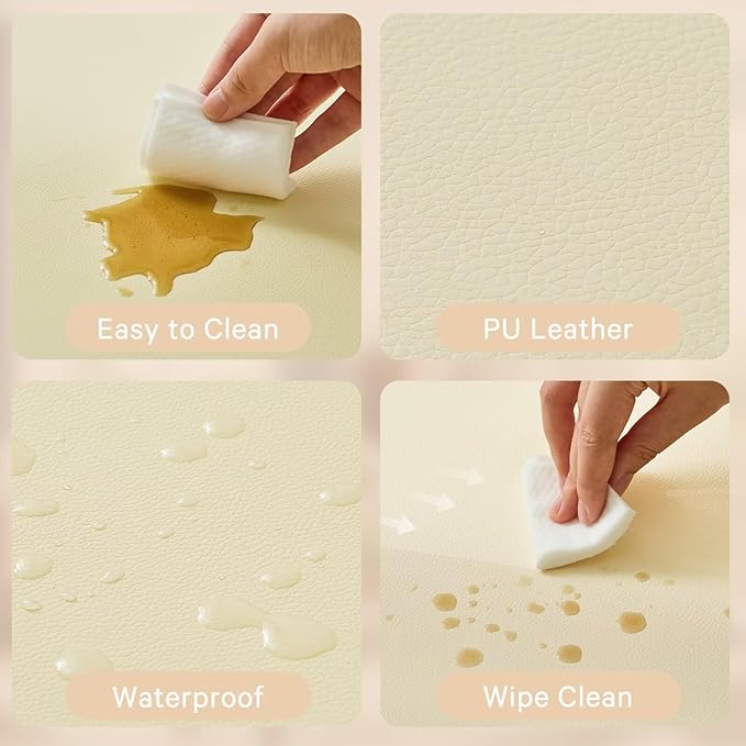 Waterproof Baby Play Mat for Floor 1.3"Thick Memory Foam 59*71 Cushion Playpen Playmat Tummy Time Crawling Mat Nursery Rug Pad Mattress Create Soft & Safe Area for Infants,Toddler,Kids,Beige