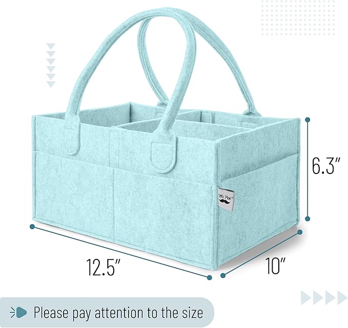 Mr. Pen- Baby Diaper Caddy Organizer, Light Blue, Nursery Storage Bin and Car Organizer for Diapers and Baby Wipes