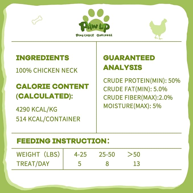 Freeze Dried Chicken Necks Dog Treats, Dog Food Toppers, Healthy Training Treats, Raw Single Ingredient, High Protein, 4.2 oz