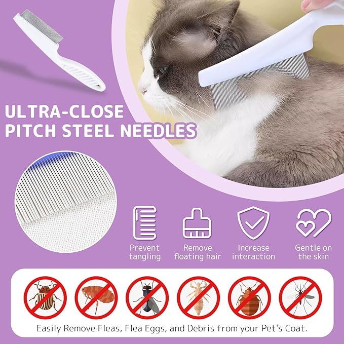 Steam Brush for Cats& Dogs,Pet Steam Brush,4-in-1,Rechargeable Grooming Tool for Cats & Dogs, Anti-Static Design, Delivers Massage, Deep Cleansing, Shedding Control & Styling - White