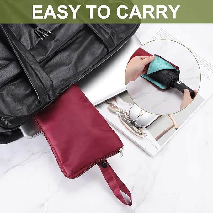 uxcell Wet Umbrellas Bag, 15 x 5 Inch Waterproof Oxford Cloth Reversible Umbrellas Sleeve Cover Portable Waterproof Case for Wet Travel Folding Umbrellas Travel Home Outdoor, Burgundy