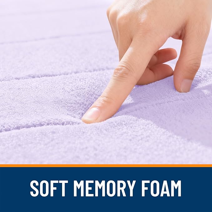OLANLY Memory Foam Bath Mat 36x24, Super Soft Absorbent Bathroom Rugs, Quick Dry, Machine Washable Shower Floor Rugs, Bathmat Carpet, Bathroom Home Decor Accessories, Lavender