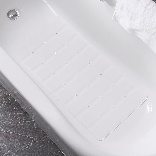 Foldable Non Slip Silicon Bath Mat Bathtub mat Shower mats no Suction Cups for Textured Tub and Reglazed Tub (Foldable-White, 28-inch x 14-inch)