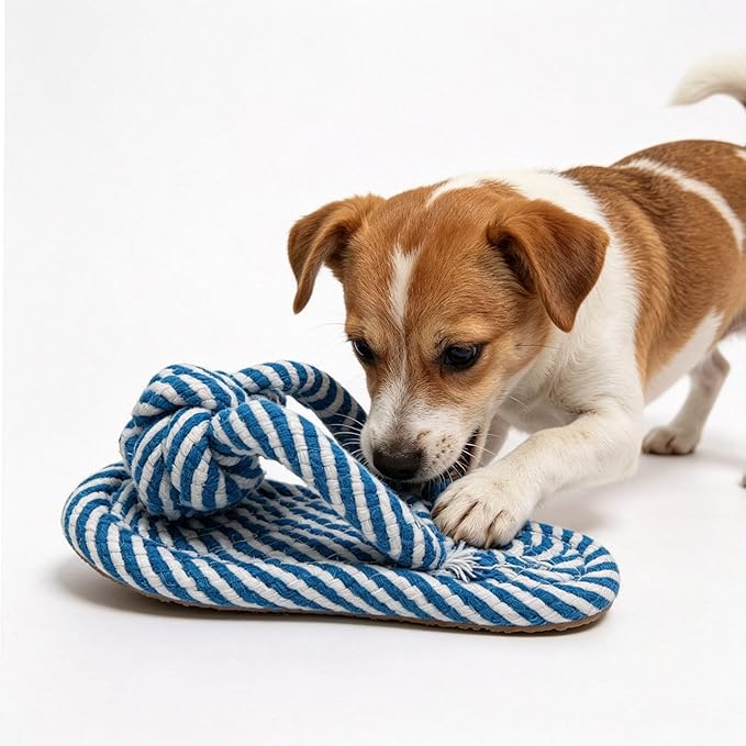 Dog Toys Puppy Teething Chew Toys,Dog Chew Toys Rope Toys,Cat Chew Toys,Safe Braided Rabbit Toys Healthy Gift (Slippers)
