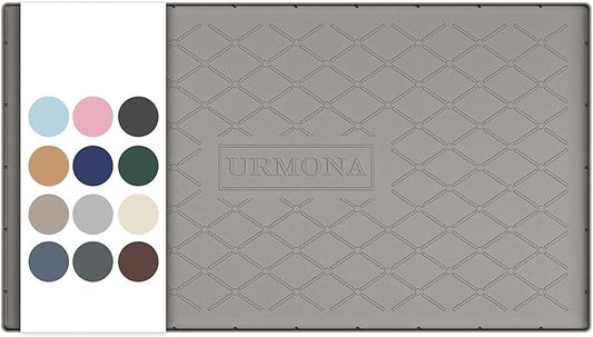 URMONA 40" x 22" Waterproof Silicone Mat in Multiple Sizes & Colors, Under Sink Mat for Kitchen & Bathroom, Pet Food Pad for Dogs & Cats, Kitchen Cabinet Liner, Multi-Purpose for Storage(Beige)