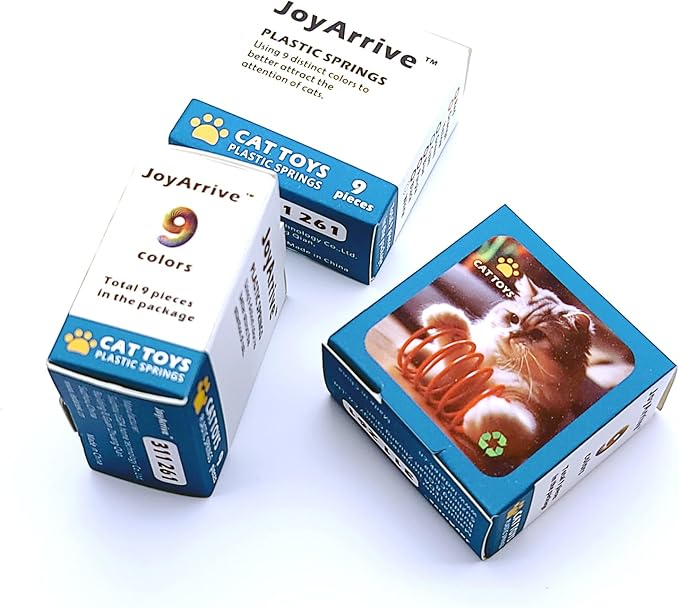 9 Colors Cat Spring Toy, Colorful Springs Self-Play Cat Toys for Indoor Cats,Interactive Cat Toy, Cat Kittens Spiral Coil Springs for Swatting,Biting,Hunting,Pouncing 72PCS