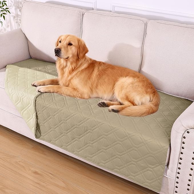 hyha Waterproof Dog Bed Blanket, Soft Pet Blankets, Waterproof Couch Cover for Dogs, Reversible Sofa Covers Washable for Furniture (40x90 Inch, Taupe/Beige)