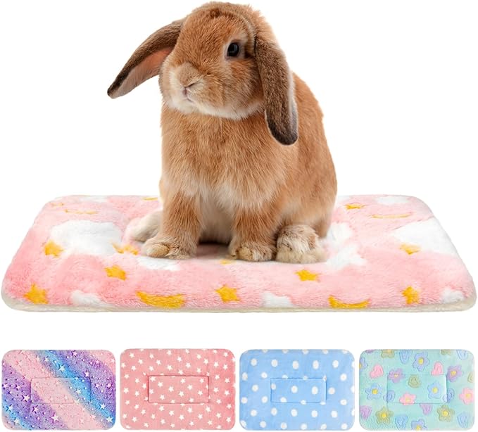 Tierecare 5PCS Guinea Pig Bed Soft Rabbit Bedding Cage Liner Warm Bunny Mats Pee Pads Fleece Blanket Plush Hamster Sleep Beds Ferret Squirrel Hedgehog Rat