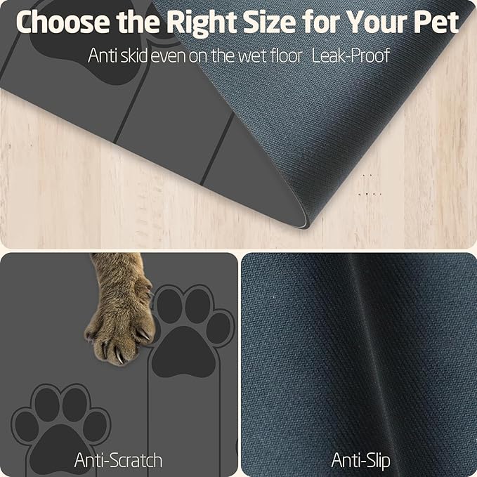 Pet Feeding Mats-Absorbent Dog Mat for Food and Water Bowl, Dog Accessories Pet Supplies, Quick Dry No Stains Water Dispenser Mat for Pet, Non-Slip Bowl mat for Messy Drinkers