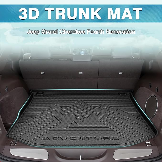 Mixsuper Custom Fit for Cargo Liner 2011-2021 Jeep Grand Cherokee All Weather Durable Odorless Rear Trunk Liner Cargo Mat Black